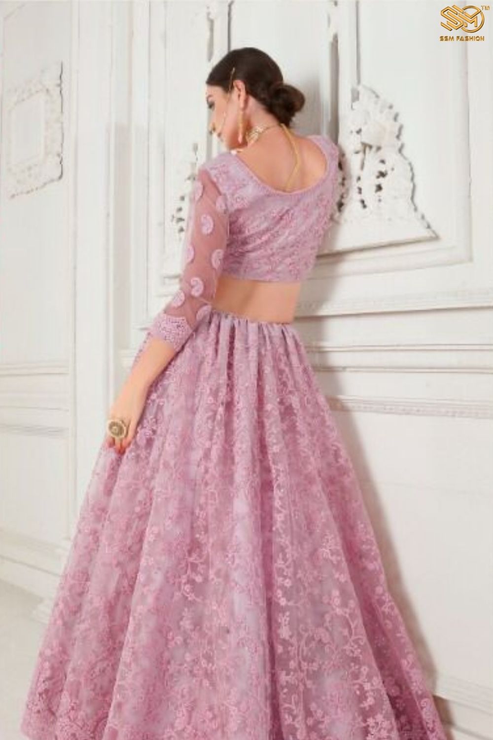 Pink Lehenga with Cording Embroidered Blouse