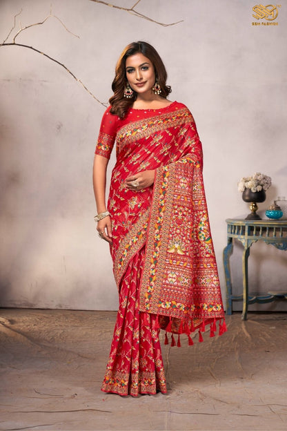 Pashmina Cotton Designer Weaving Saree with All over Thread