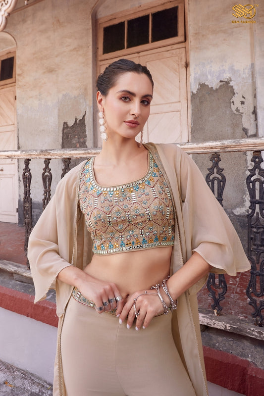 Chiku Indo-Western Stylish Sharara Choli